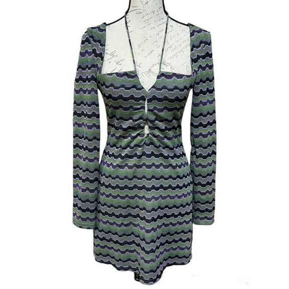 new Zara women dress 9511/328/050 polyester blend purple green sz S $79