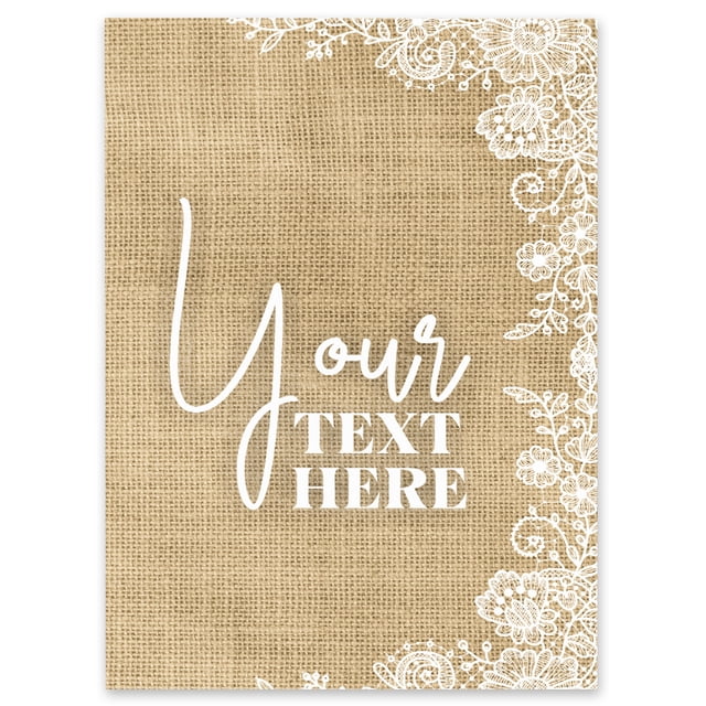 Darling Souvenir MADE WITH LOVE PersonalizedWelcomeBannerBurlap,Custom Text Poster Party CollectionWelcomeSignGreat For Wedding, Birthday, Engagement Party- 18x12