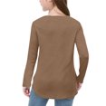 thumbnail image 7 of Girls Long Sleeve Tunic Shirts Kids Crewneck T-Shirts Spring Tops Tees Kids Flowy Hem Side Slit Soft Tunic Tee Tops Girls Fall Hoodies Brown 7Y, 7 of 7