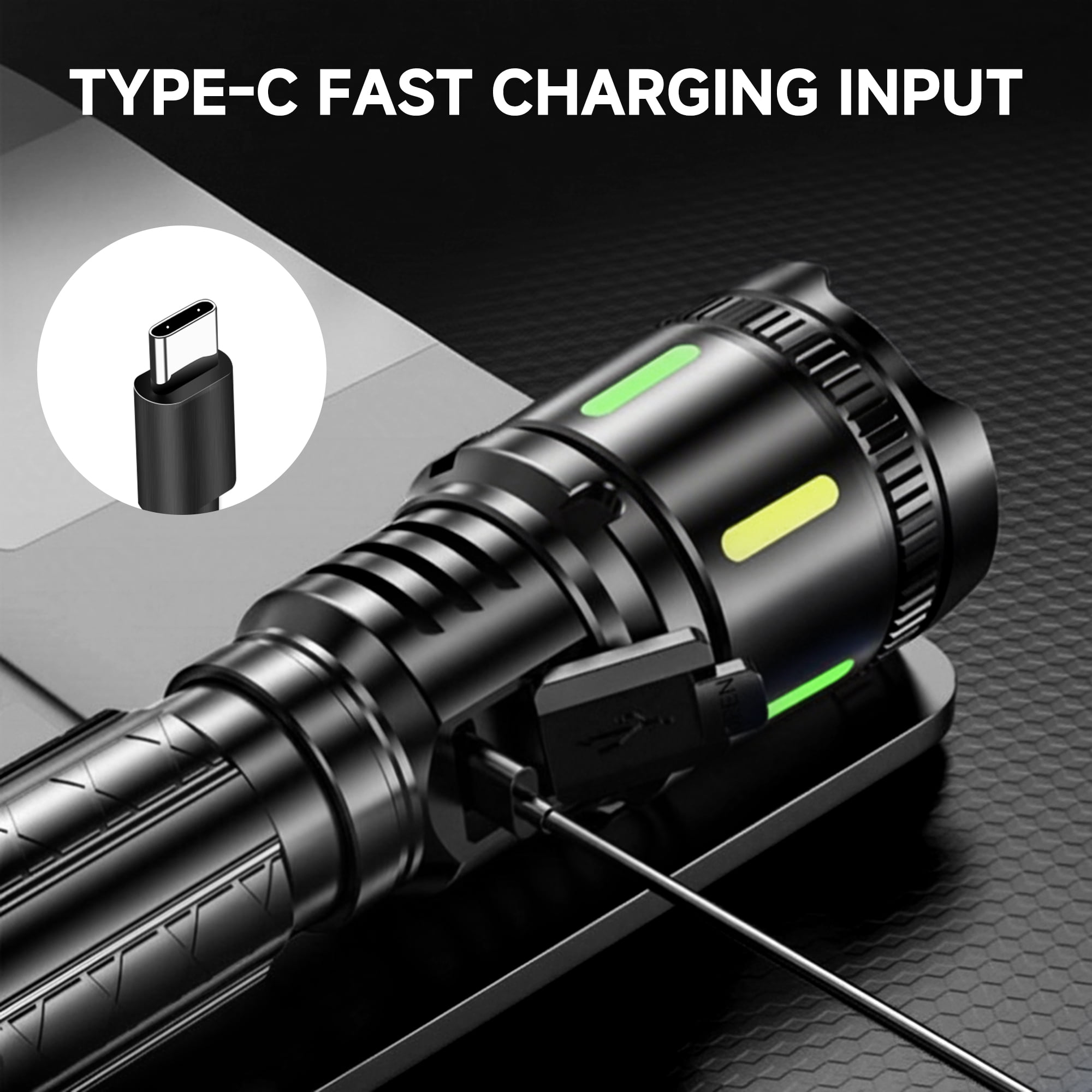 DAYBETTER High Lumen Flashlight Rechargeable, Super Bright LED Spotlight with Adjustable Modes & Focus, Zoomable, Waterproof, Essential Gear for Hiking Camping Backpacking