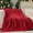 Christmas Red, variant on Knit Throw Blanket, Soft Chenille Cozy Breathable Chevron Chunky Decorative Blanket for Couch, Bed & Sofa, French-Inspired Lightweight Warm Gift for Women, Washed Blue, 50"x60"