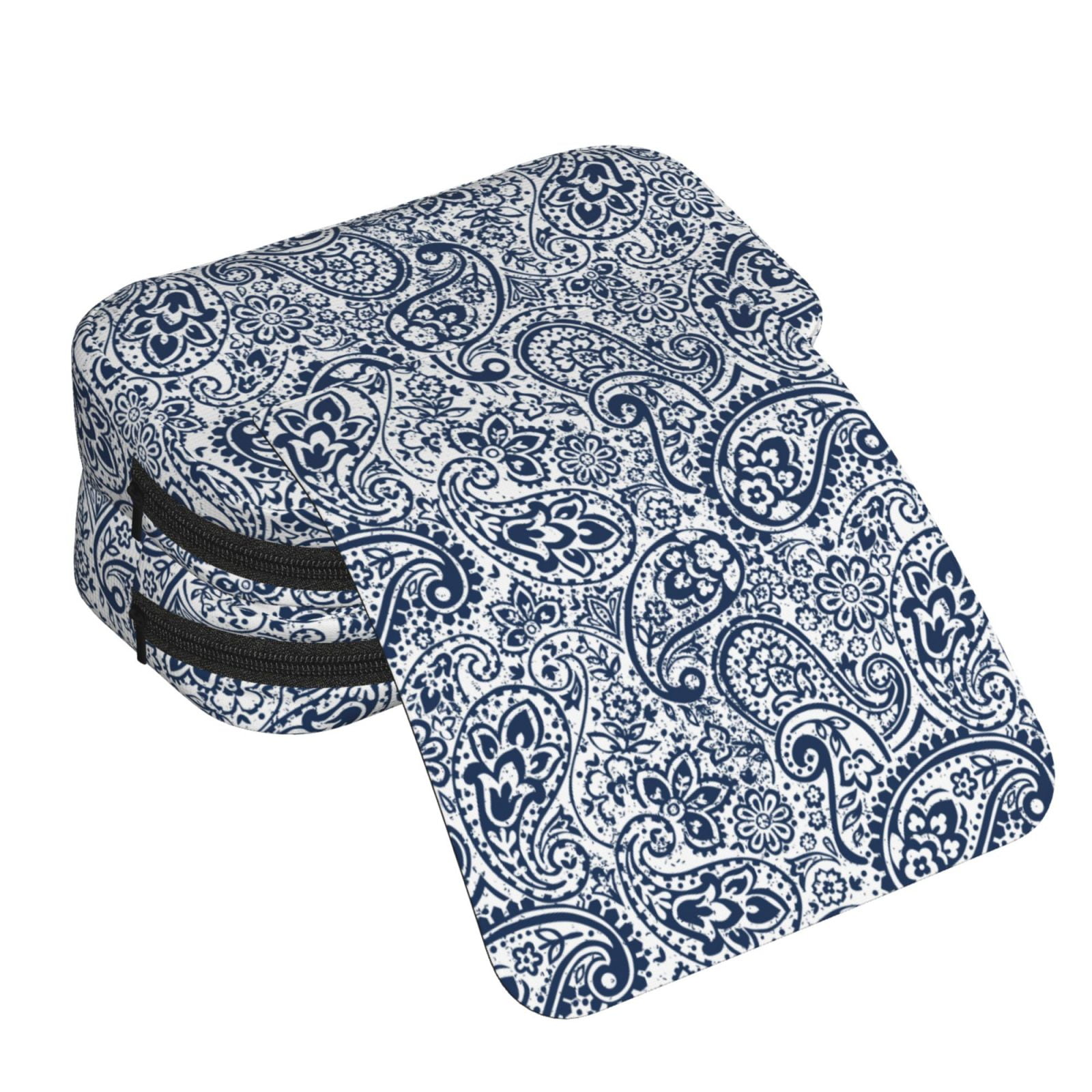 Rateoe Paisley4 Pattern Double Clamshell Pen Case, Storage Organizer with Two Zipper Compartments– Holds Up to 50 Pencils & Pens
