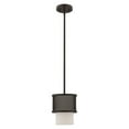 thumbnail image 3 of Livex Lighting  Braddock 1-Light Bronze Mini Pendant - 7"Dia. x 16.75"-46.75"Adj. H, 3 of 10