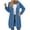Blue, variant on Karight Womens Long Zip Up Oversized Drawstring Hooded Hoodie Jacket with Pockets Fall Winter Fleece Coats Sweatshirt for Women