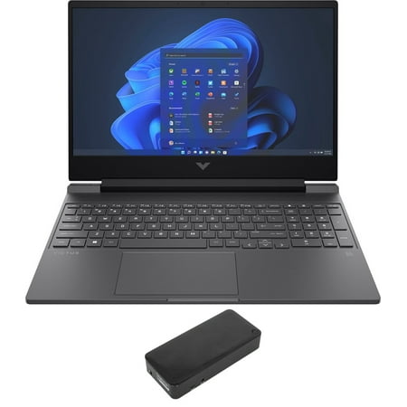 HP Victus 15-fb Gaming Laptop (AMD Ryzen 5 7535HS 6-Core, 15.6in 144 Hz Full HD (1920x1080), GeForce RTX 2050, 8GB DDR5 4800MHz RAM, 1TB PCIe SSD, Win 11 Home) with DV4K Dock