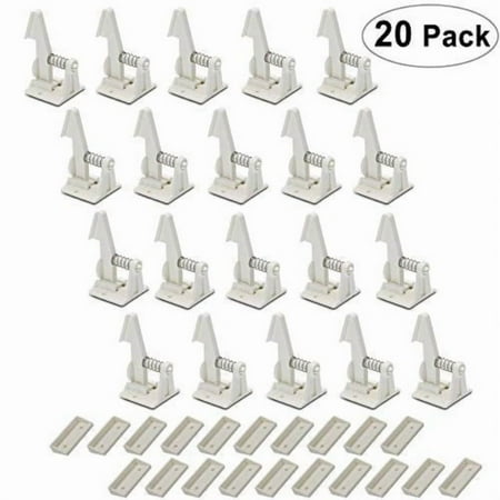 cabinet locks child safety latches - 20 pack vmaisi baby proofing cabinets drawers lock - upgraded stronger adhesive easy installation - no drilling