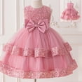 thumbnail image 4 of Kids Girls Formal Dress Pink Dress Sleeveless Birthday Dress for Girls Preschool Graduation 3T, 4 of 4