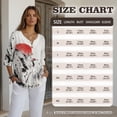 thumbnail image 7 of Xoenoiee Grus japonensis Sunset Print Womens Cotton Linen Button Down Shirts Loose Fit 3/4 Sleeve Blouse Casual V Neck Tops Outfits, XL, 7 of 7