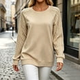 thumbnail image 5 of Atkumj Crewneck Sweatshirt Women Fashion Cable Knit Long Raglan Sleeve Pullover Sweatshirt Casual Loose Solid Color Sweaters for Women S, 5 of 7