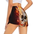 thumbnail image 3 of Haiem Satanic Skull Women's 2 in 1 Running Shorts - Lightweight Athletic Workout Gym Yoga Breathable Sports Shorts Liner with Phone Pockets-, 3 of 9