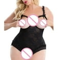 thumbnail image 4 of Up to 65% off! Pitauce Women's Lingerie Plus Size Bodysuit Hollow Out Breast-Revealing Open Crotchs Babydoll One Piece Backless Lace See Through Erotic Lingeries, 4 of 9