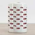 thumbnail image 2 of Watercolor Ceramic Toothbrush Holder, Lady Bug Pattern Animal Design Insect Ornamental Spring Image, Decorative Versatile Countertop for Bathroom, 4.5" X 2.7", Vermilion Black White, 2 of 4