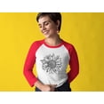 thumbnail image 3 of Sunflower Shirt for Women Girls Summer 3/4 Women Sleeve Baseball Jersey Shirt Large green/white, 3 of 5