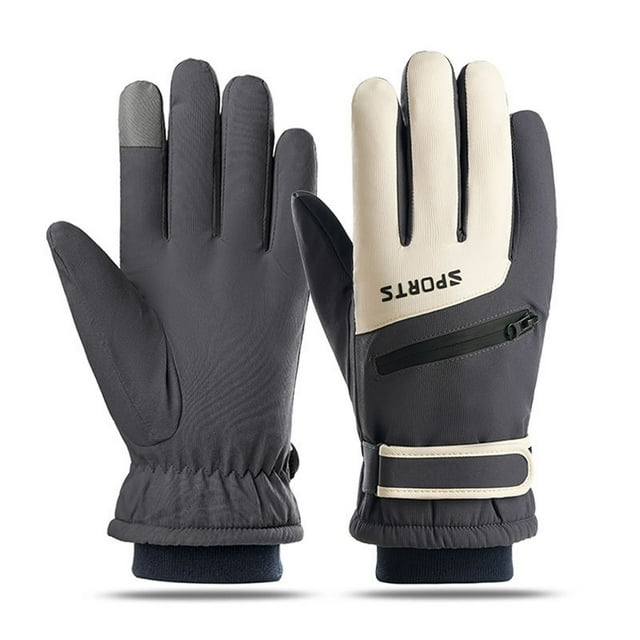 AWZXDE Ski Gloves Mens Winter Cycling Gloves Thickened Warm Screen For Motorcycle Riding Skiing