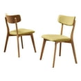 thumbnail image 3 of Noble House Sadie Mid-Century Fabric Dining Chairs, Set of 2, Natural Oak, Green Tea, 3 of 8