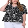 thumbnail image 1 of CHUANK Women‘s Plus Size Summer Floral Ruffle Sleeve Babydoll Blouses, 1 of 5