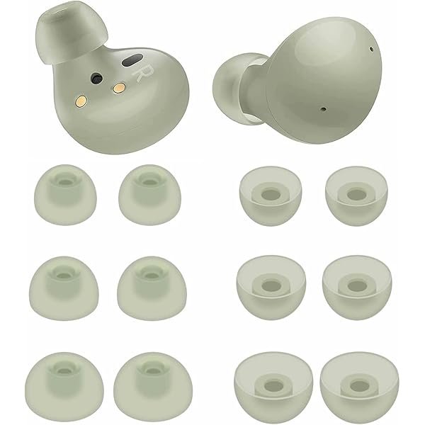 wonima11 BLUEWALL Eartips Compatible with Galaxy Buds 2 Earbuds SM-R177, Fit in Case Earbuds Tips Soft Silicone Replacement Ear Tips Compatible with Galaxy Buds 2 SM-R177, 6 Pairs Olive