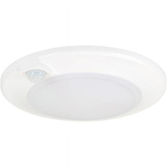 4 in. 10W 5CCT 90CRI Luke Round Disk LED Flush Mount Ceiling Light with PIR, White