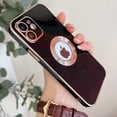 thumbnail image 5 of Cute for iPhone 13 6.1-inch Case with Gold Logo Circle,Plating Shockproof Protective Soft Silicone Back Cover Cases with Clear Acrylic Camera Lens Protector(Black), 5 of 12