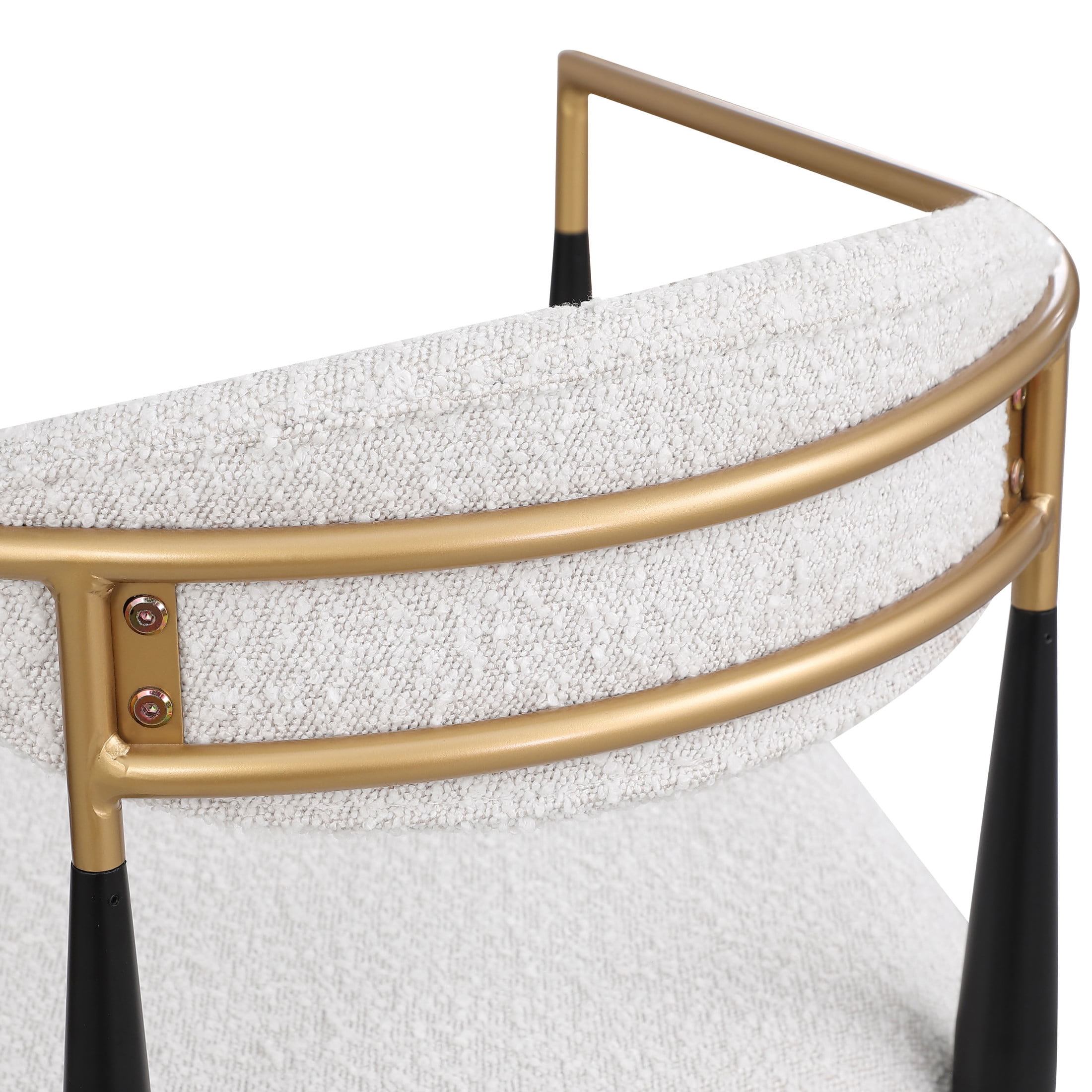 Barnes Modern Glam Beige, Black, & Gold Colored Cushioned Counter Stool