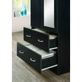 thumbnail image 2 of Hodedah Two Door Wardrobe with Two Drawers and Hanging Rod plus Mirror, Black, 2 of 6