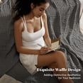 thumbnail image 3 of PHF 100% Cotton Waffle Weave Blanket, Lightweight Twin Washed Blanket for Bed Sofa Home Decor, Charcoal Grey, 66"x90", 3 of 7