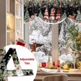 thumbnail image 5 of Christmas Tree Gnomes Tie Up Valances Curtain, Winter Snowflake Eucalyptus Leaves Black Adjustable Rod Pocket Short Window Treatment Tie Up Curtains Valances for Kitchen Living Room Bathroom 54x18 In, 5 of 9