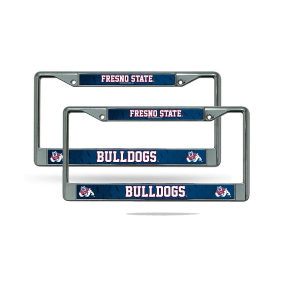 Fresno State Bulldogs Chrome Metal License Plate Frame - Set of 2 Frames
