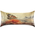 thumbnail image 3 of GZHJMY Satin Pillowcase for Hair and Skin Breathable Slip-Cool, Wrinkle-Resistant Soft and Smooth 20x40In Single Side Envelope Opening Without Zipper Butterfly Sitting, 3 of 7