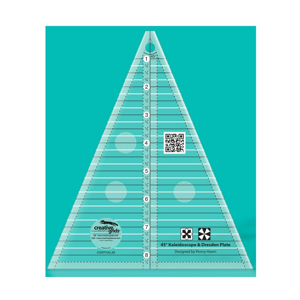 Creative Grids Kaleidoscope or Dresden Plate Triangle Quilt Ruler
