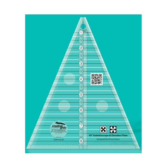 Creative Grids Kaleidoscope or Dresden Plate Triangle Quilt Ruler