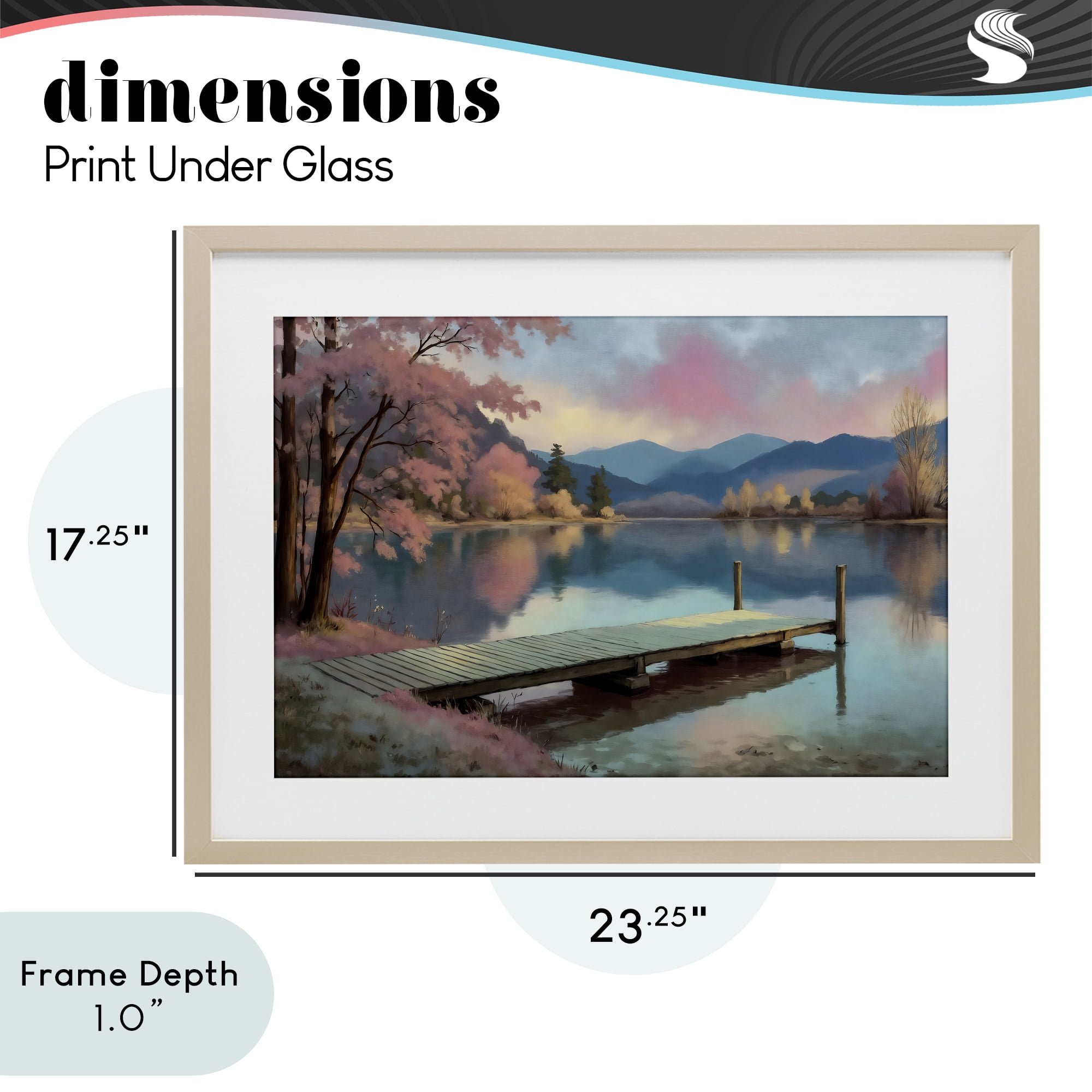 Stupell Industries Pink Dock at Sunset Birch Framed Print Under Glass, design by Creative Studio