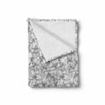thumbnail image 2 of Grey and White Soft Flannel Fleece Throw Blanket, Rose Flowers Poppy Petals Fragrance Essence Botanical Beauty Monochrome, Cozy Plush for Indoor and Outdoor Use, 50" x 60", Black White, by Ambesonne, 2 of 6
