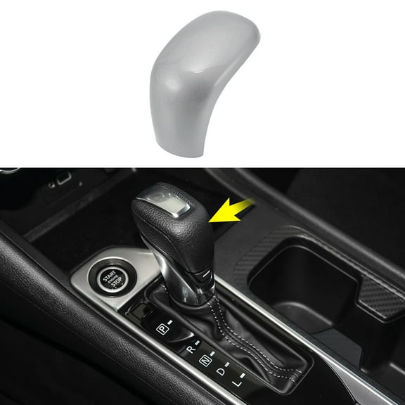 Unique Bargains ABS Gear Shift Knob Button Cover for Nissan Sentra Altima 2020-2024 for Versa Sedan 2020-2024 for Nissan Kicks 2018-2024 Silver Tone