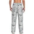 thumbnail image 3 of Uemuo Vintage Sailboats Pattern Men's Wide Leg Palazzo Lounge Pants with Pockets Light Weight Loose Comfy Casual Pajama Pants-Medium, 3 of 9