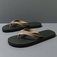 thumbnail image 4 of SBYOJLPB Men's Sandals Casual Indoor and Outdoor Versatile Solid Color Round Toe Open Toe Flat Soft Sole Beach Sandals, 4 of 6