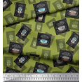 thumbnail image 3 of Soimoi Green polyester Crepe Fabric Mocha & Caramel Coffee Beverages Fabric Prints By Yard 52 Inch Wide, 3 of 3