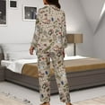 thumbnail image 7 of Kuiaobaty Mushroom Print Pajamas Set Women's Long Sleeve Shirts and Full Length Pants Pajamas Set Soft Comfy Loungewear 2 Pieces Outfit Home Apparel Sleepwear Set, Size XL, 7 of 7