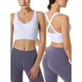 thumbnail image 3 of Hanerdun Womens Sports Bras Cross Back Padded Seamless High Impact Workout Athletic Yoga Activewear White 2XL, 3 of 10