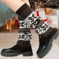 thumbnail image 5 of Hwkond Christmas Socks for Women Thickened Christmas Socks With Snowflake Deer Patterns Winter Warm Ankle Cuffs Cozy Knitted Leg Warmers Stacking Socks And Woolen Sock Covers For Fall Winter, 5 of 6