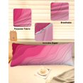 thumbnail image 2 of Ombre Pink Body Throw Pillow Cover Case, Couch Sofa Bed Pillowcase, Soft Decorative Pillow Protector, Valentines Day Abstract Modern Geometric 20x54Inch Long Reversible Pillow Shams with Zipper, 2 of 6