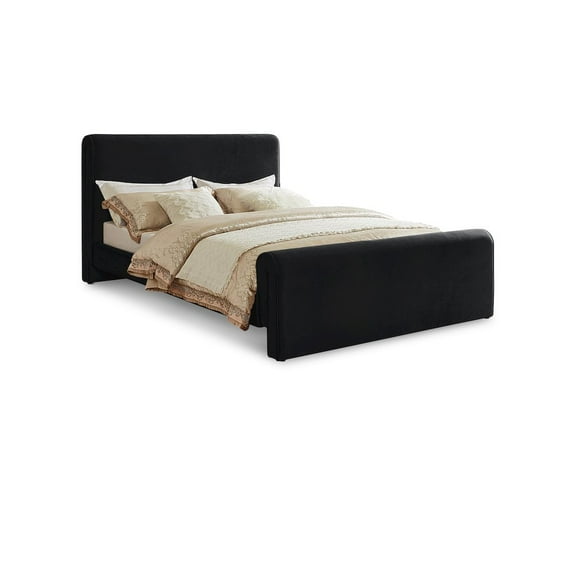 Meridian Furniture Sloan Black Velvet Full Bed