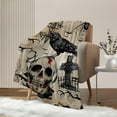 thumbnail image 6 of Halloween Throw Blanket Vintage Skull Throw Blanket Halloween Lightweight Fuzzy Cozy Soft Fleece Blankets and Throws Couch Sofa Bed Outdoor Holiday Decorative Print Blanket 50x60, 6 of 6