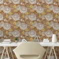 thumbnail image 2 of Ambesonne Garden Peel & Stick Wallpaper for Home, Peonies Art Engraving Print, 13"x72", Pale Camel and Dark Mustard, 2 of 5