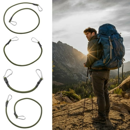

Yanerim Outdoor Elastics Rubber Mountain Rope with Carabiner Hook 8mm Thick Bicycle Luggage Roof Rack Strap Fixed Band Camping Clothesline