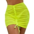 thumbnail image 1 of Paréos Courts pour Femmes, Sortie de Plage, Bikini Transparent, Taille Haute, Séchage Rapide, Lien à Nouer, Culotte Intégrée, Jupe de Bain, 1 of 9