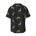 thumbnail image 2 of Balery Christmas Deers Men's Casual Button Down Shirt Short Sleeve Textured Summer Cuban Beach Shirts-3X-Large, 2 of 7