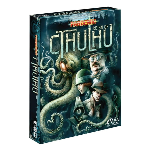 Jeu de Société Pandémique Reign of Cthulhu - Investissez, Coopérez et Conférez l'Horreur Cosmique! Jeu de Stratégie pour Soirée Jeux en Famille, 14+, 2-4 Joueurs, 40 Minutes d'Autonomie
