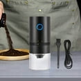 thumbnail image 1 of Molinillo de café eléctrico portátil con botón de encendido y apagado fácil, fresa cónica de cerámica, grano ajustable para picnic en oficina. Negro, 1 of 10