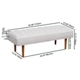thumbnail image 4 of Hypeshops Channel Tufted Upholstered End of Bed Benches, White, 4 of 5